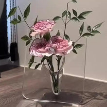 Frame Flower Vase - Clear Acrylic Vase For Flowers, Modern Art Vases For Home Decor, Decorative Vases For Desktops Bookshelf