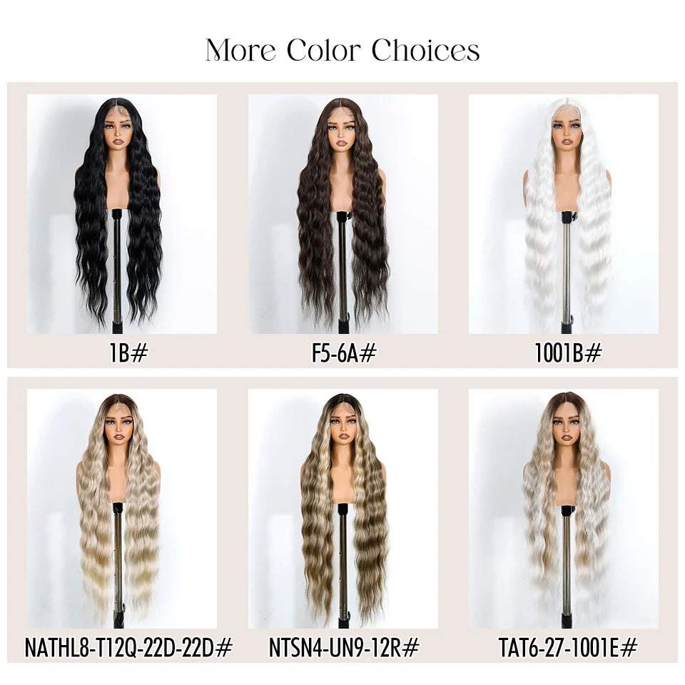 Noble 36 Inch Lace Front Wig Body Wave Ombre Blonde Cosplay