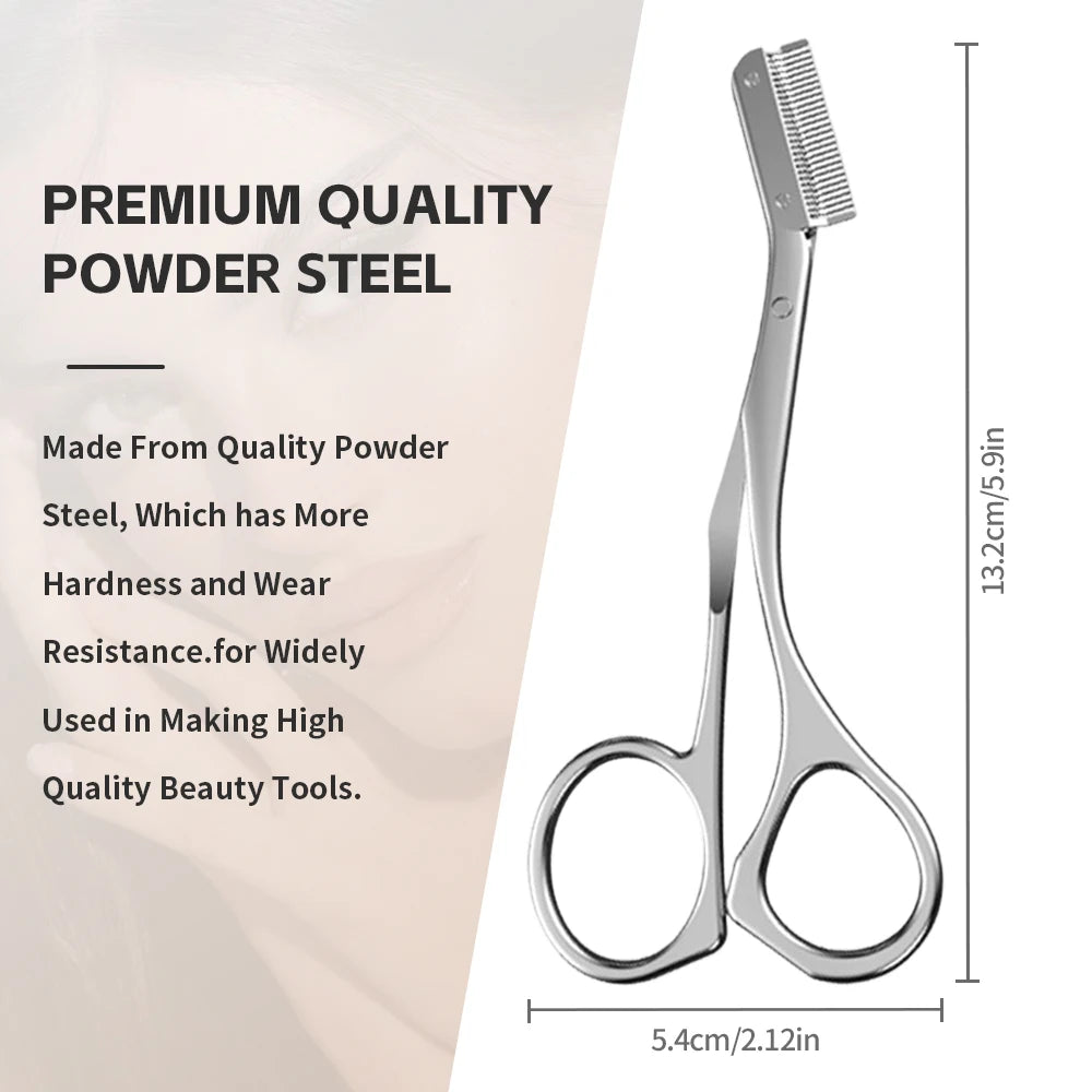 Eyebrow Trimmer Stainless Steel Makeup Tools Eyebrow Remover Machine Shaper Professional Eyebrow Trimmer Scissors with Combs