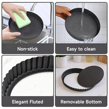 4/6/8/9 Inch Non-Stick Tart Pan Set with Removable Bottom for Quiches, Mini Cakes, Pizzas & Pastries, Ideal for Home Baking YMY