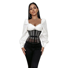 Women Underbust Bustiers Sexy Corset Top Mesh Breathable Lace Up Body Shaper Waist Trainer Sexy Corselet