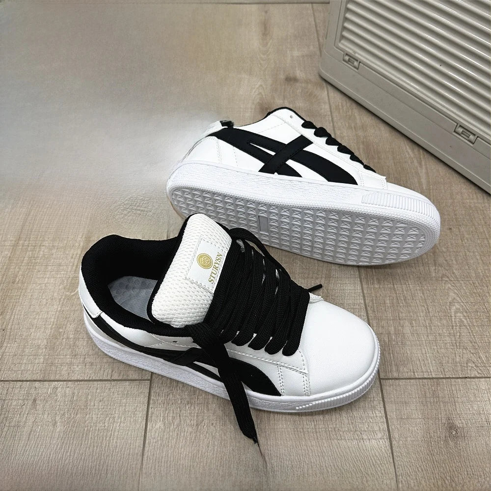 Retro Hong Kong Style Black Bread Shoes Unisex Casual Sports Sneakers Spring Autumn New Model Student Versatile Thick Bottom