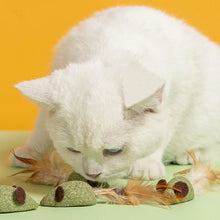 Mouse Mint Ball Feather Catnip Ball Self Cleaning Teeth Grinding Ball Feather Toy Ball Pet Toys Cat Supplies Pet Cleaning Tool