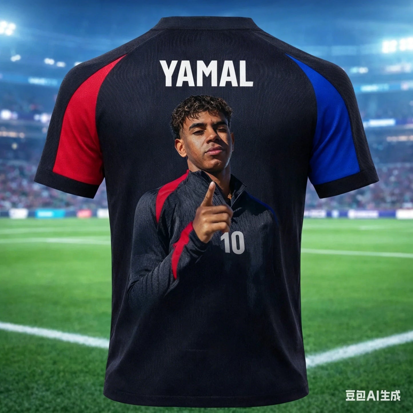 Lamine Yamal #10 Barcelona Soccer Jersey T-Shirt, Men Women Red Blue Short Sleeve Casual Football Fan Streetwear Tee