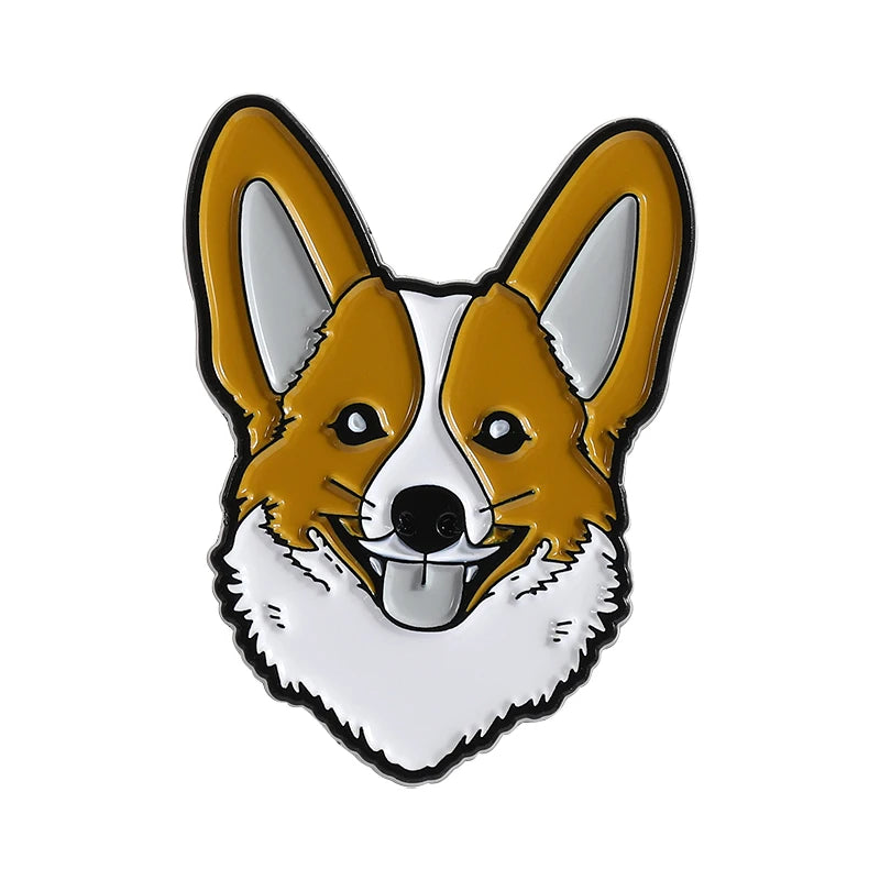 Cute Golden Retriever Border Collie Beagle Collie Enamel Pin Cartoon Pet Dog Animal Brooch Lapel Badge Jewelry Gifts For Friends