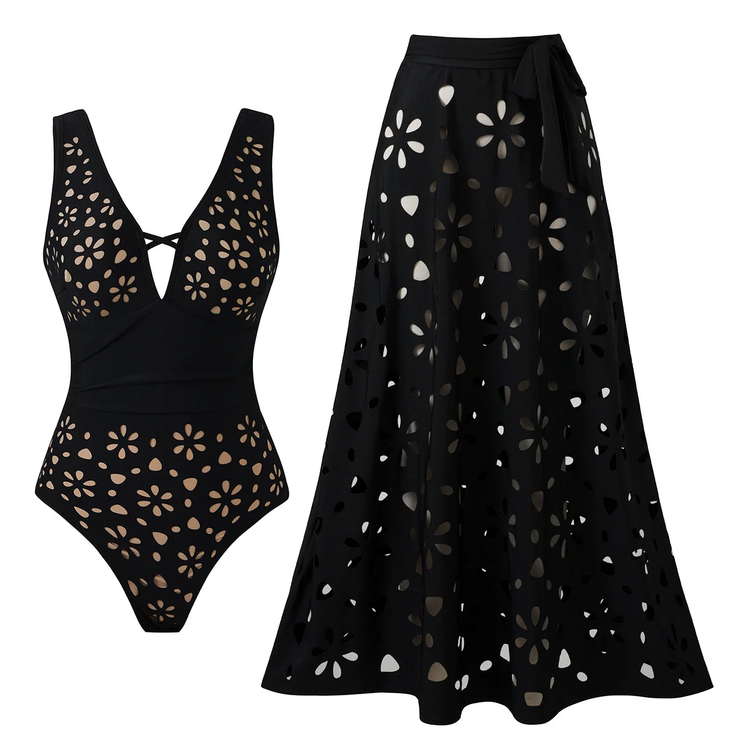 Floral Ruffle Print One Piece Swimsuit Women Beachwear