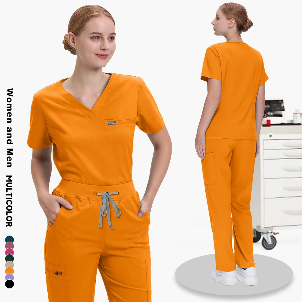 Male Female High-quality Workwear Doctor Nurse Clinical Scrubs Set Hospital Surgical Uniforms Pet Grooming Services Center Suit