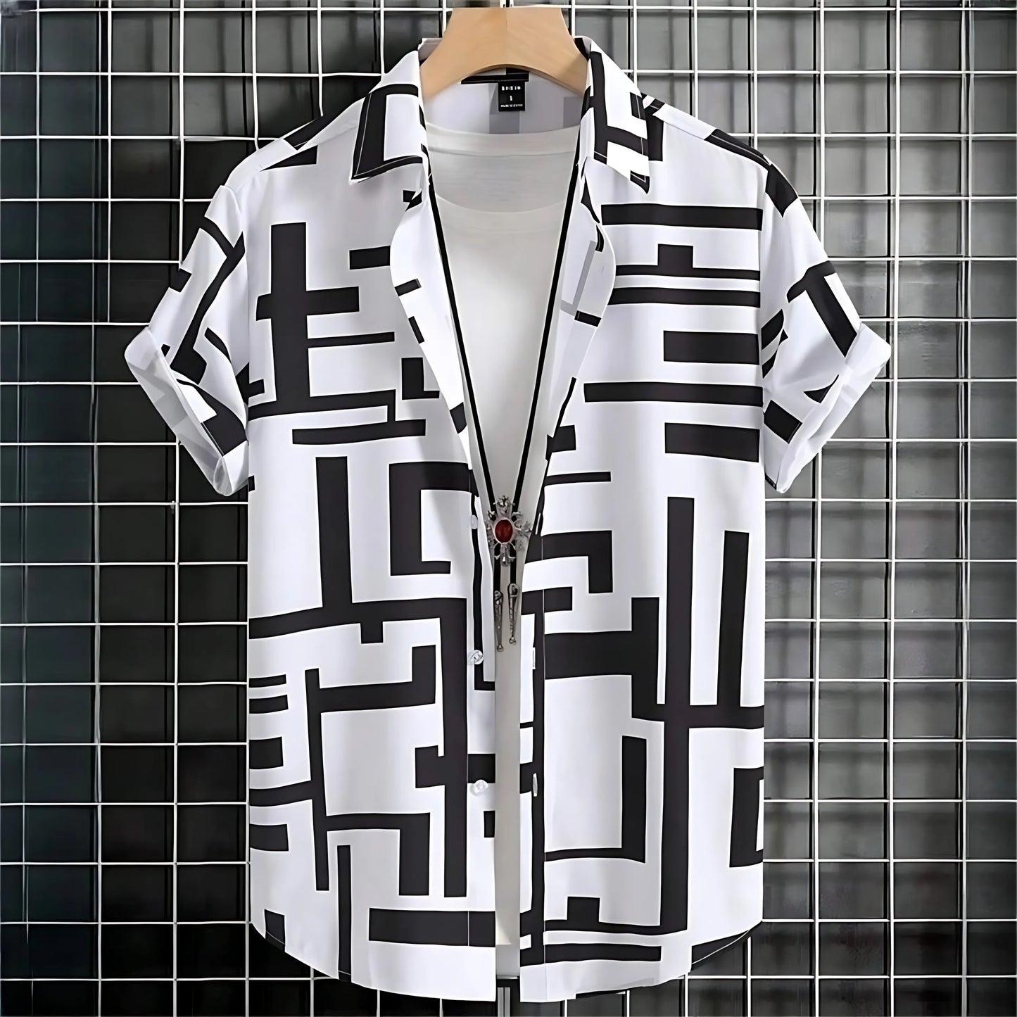 2026 Summer New Style Men's Short-Sleeved Shirt with 3D Pattern Printing for Street Casual Fashion Comfortable Soft Breathable