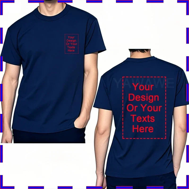 Customized Tee Shirt Your Text Here Premium Cotton Comfortable Men Tshirt Bigger Size O Neck Fashion Perfect Gift summer tees