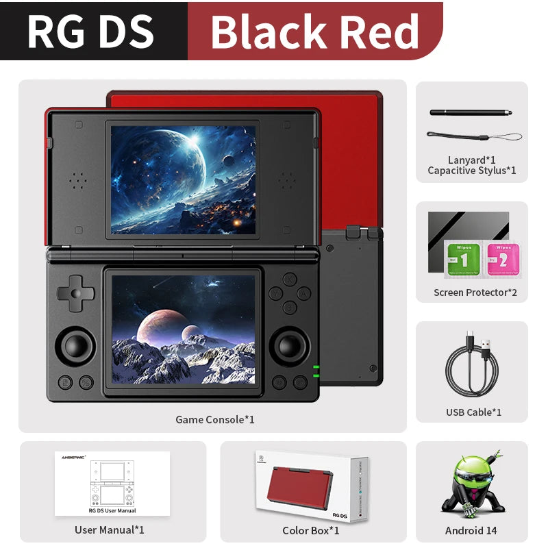 Anbernic RG DS Handheld 4 Inch IPS Dual Screen Android