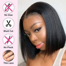 Bone Straight Short Bob Wigs Glueless Lace Front Human Hair Wigs 13x4 HD Transparent Lace Frontal Wig for Women Pre Plucked 250%