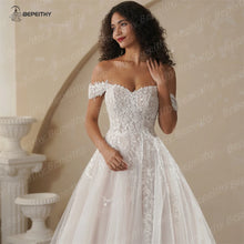 BEPEITHY Customized Strapless A Line Lace Wedding Dresses 2025 Spring Sleeveless Boho Champagne Ivory Bride Beach Bridal Gown