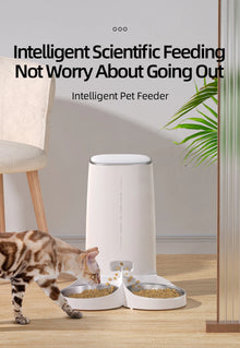 Distributeur automatique de nourriture pour chats ROJECO, mangeoire intelligente pour animaux de compagnie, contrôle à distance par Wi-Fi, double écuelle pour chats et chiens, accessoires pour animaux