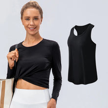 Women Quick Dry Yoga Tank Top Loose Fit Sports Tee