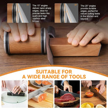 Aiguiseur de couteaux à rouleau pour couteaux à lame lisse avec support magnétique à angle de 15/20° pour couteaux de cuisine, ensemble avec pierre à aiguiser