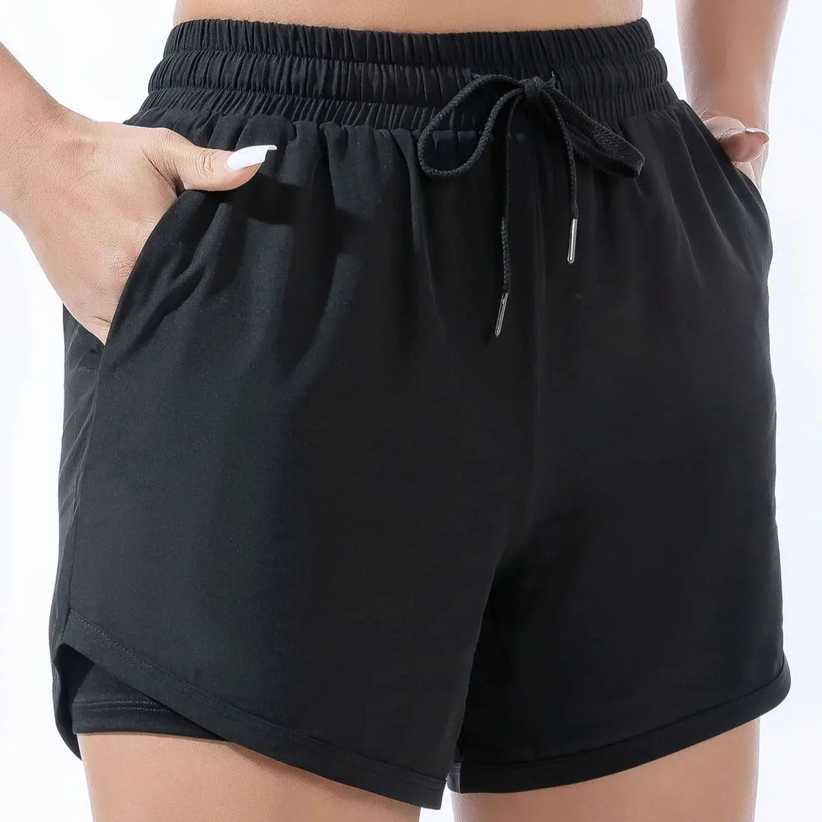 Women's Quick Dry Sports Shorts Layered for Running Yoga