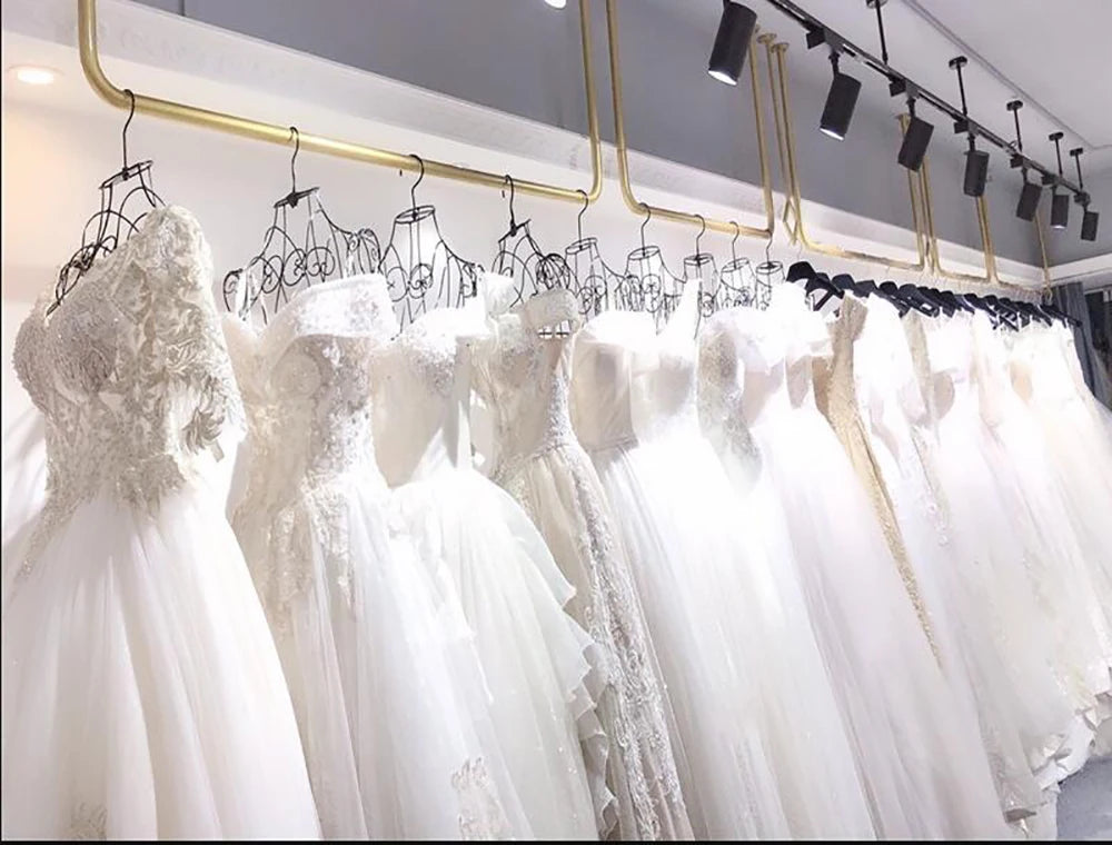 Smileven Long Sleeve Lace Wedding Dresses A Line High Neck Shiny Appliques Bridal Gowns Glitter Tulle vestidos de novia 2026