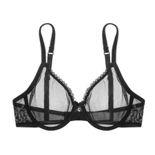 Women's Mesh Bra Underwire Unlined Ultra-thin Brassiere Breathable Fabric Underwear Plus Size
