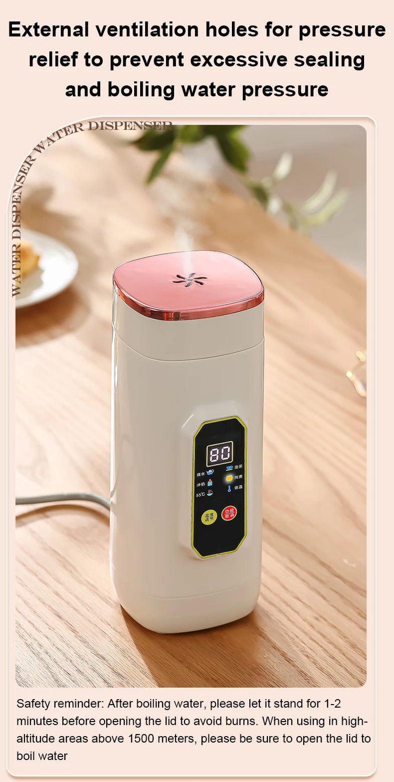 Portable Hot Water Boiler Brew Milk Tea Cup Electric Kettle Insulation Heating Temperaure Adjustable Health Pot Stew Slow Cooker