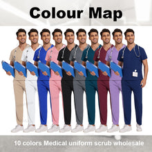 Nursing Scrubs Set  Anti-Wrinkle Medical Surgical Gown Wholesale Hospital Scrub Top Doctor Nurse Special Scrub Uniform Men Women