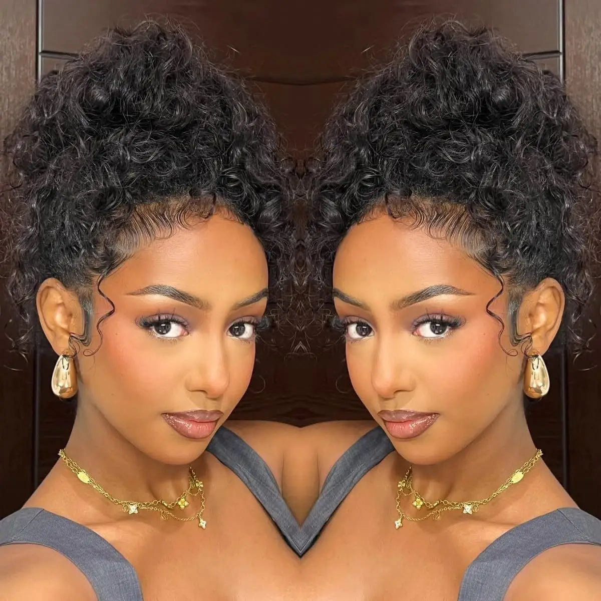 18-36inch 250 Density Curly Water Wave Wig Human Hair Invisi Strap Drawstring 360 Full HD Lace Front Wigs Human Hair Pre Plucked