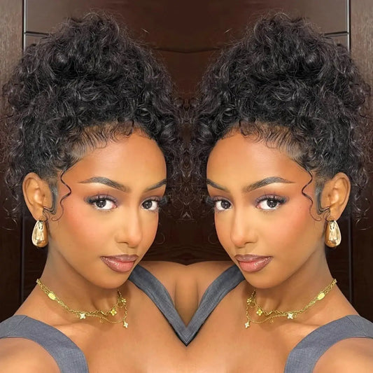 18-36inch 250 Density Curly Water Wave Wig Human Hair Invisi Strap Drawstring 360 Full HD Lace Front Wigs Human Hair Pre Plucked