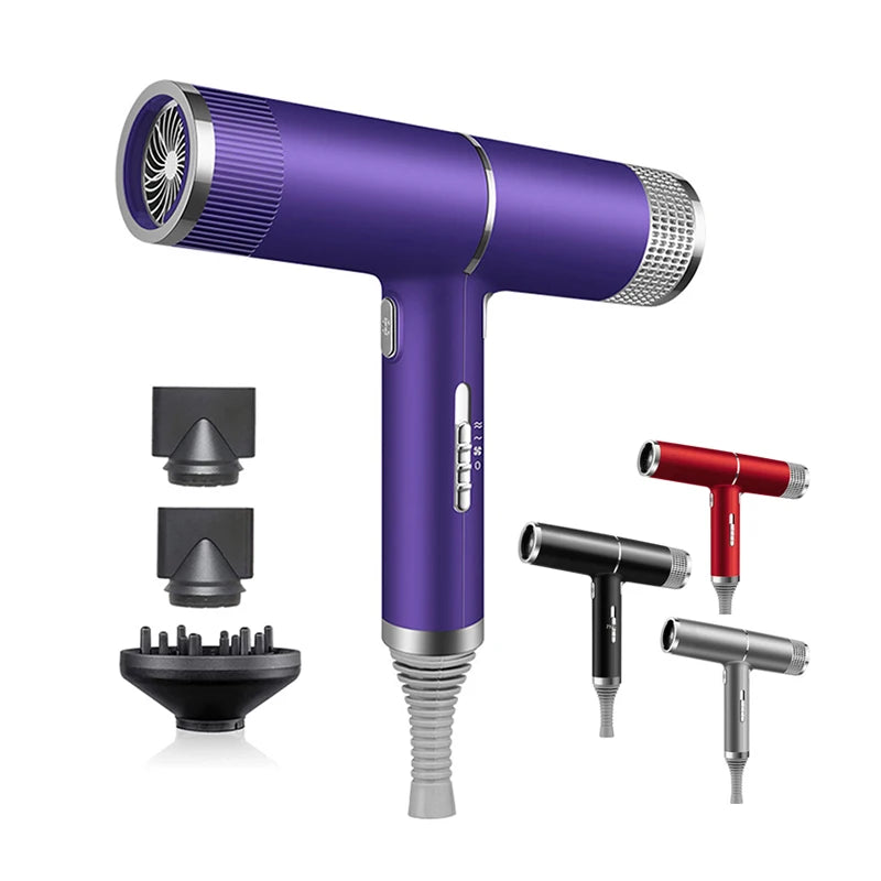 Professional Ionic Blow Dryer Low Noise Hairdryer with Nozzle Powerful Hot and Cold Salon Professional Hair Dryer