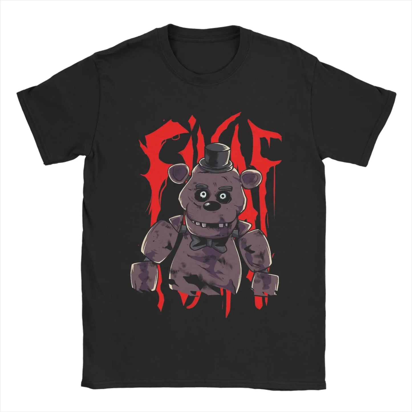 Men's T-Shirt FNAF At Freddys Amazing Cotton Tee Shirt Short Sleeve  T Shirts Crewneck Tops Plus Size