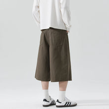 IEFB Summer New Men's Cropped Shorts Minimalist American Casual Wide Leg Pants High End Cotton Twill Soft Basic Bottoms 9X2789