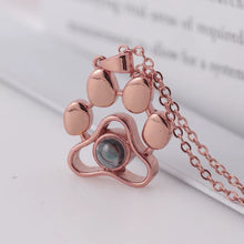 Custom Color Photo Projection Necklace Dog Paw Copper Pendant Titanium Steel Chain 2025 Girlfriend Mom Festival Romantic Gifts