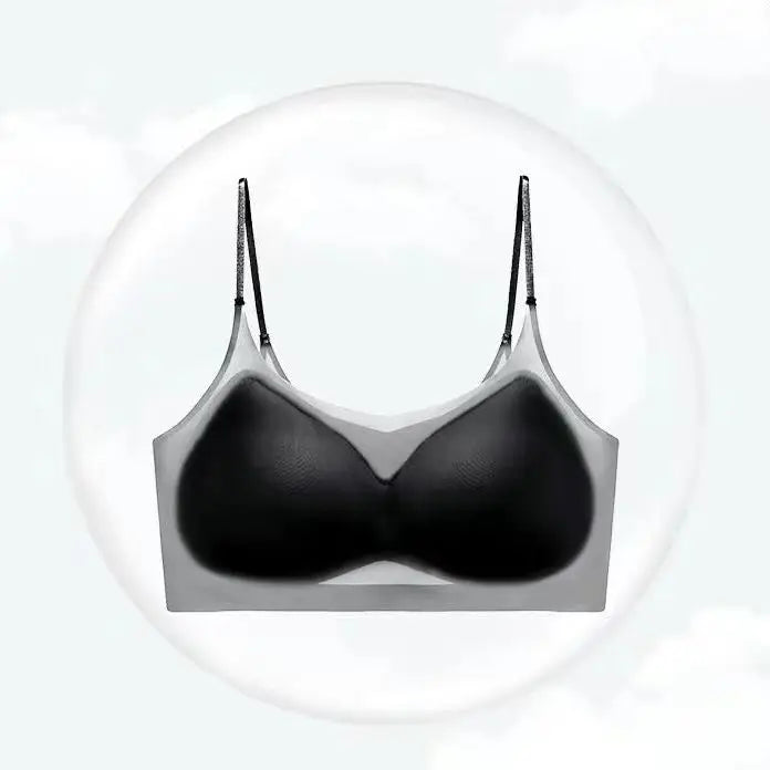 Push Up Bra for Small Chest 8cm Lift Wireless Bralette Seamless Ice Silk Comfort Full Coverage for Women