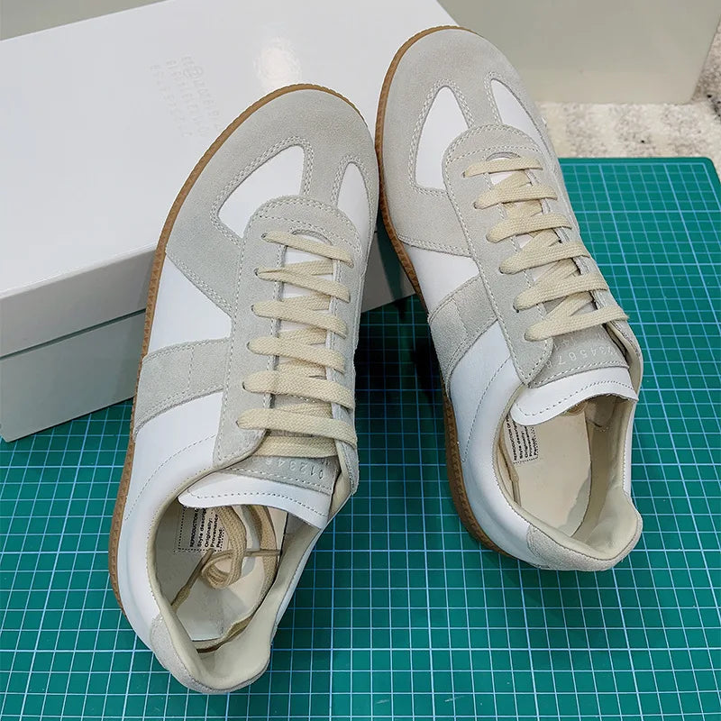 Retro GAT Sneakers Handmade Genuine Leather German Army Trainers Luxury Soft Flat Casual Shoes Men Women Spring Autumn Walking