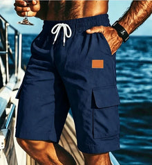 2025Men's Solid Color Casual Short Pants Linen Beach Breathable Comfortable Straight Short Trousers Hawaiian Holiday Men'S Pants