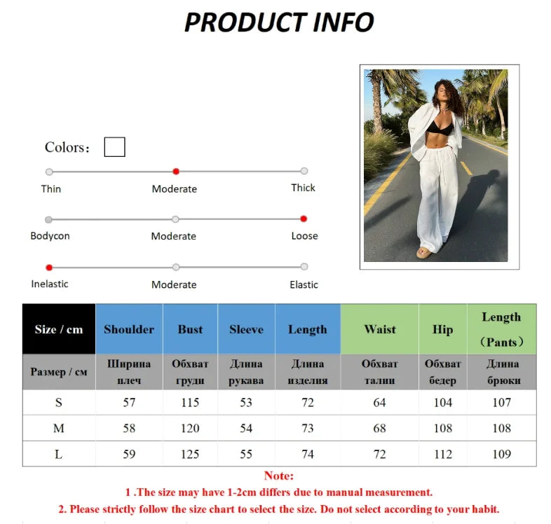 Casual Lapel Shirt Pants Suits Fashion Single Breasted Blouses Elastic Waist Pants 2026 Spring Sets Woman 2 Piece Loose Outfits