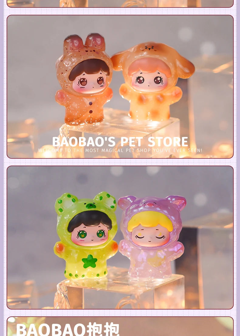 Genuine Baobao's Pet Store Spring Travel Series Blind Box Transparent Color Grain Full Style Mini Doll Ornament Cute Gift