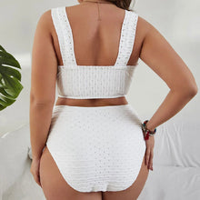 Plus Size Two Piece Solid Color Bikini Swimsuit For Women