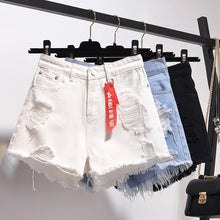 Summer Women Denim Shorts High Waist Tassel Streetwear