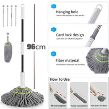 Automatic Self Wringing Lazy Mop Squeeze Hands Free Quick Wring Floor Cleaning Mop Household Cleaning Hardwood Tile Large