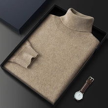Men's 100% pure Cashmere Sweater High Lapels Pullovers Knitted Wool Winter New Tops Long Sleeve High-End Jumpers