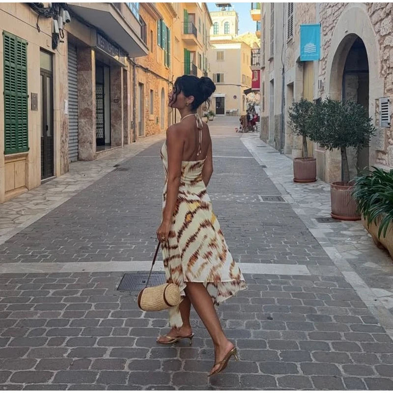 Women Rainbow Diagonal Stripe Maxi Dress One Shoulder Strap Slim Bodycon High Slit Knit Vestido Summer Beach Vacation Outfit