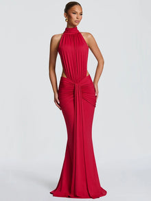 Articat Elegant Sleeveless Halter Bodycon Party Club Evening Dress Women Sexy Slim Backless Long Dresses Spring New Dress 2026