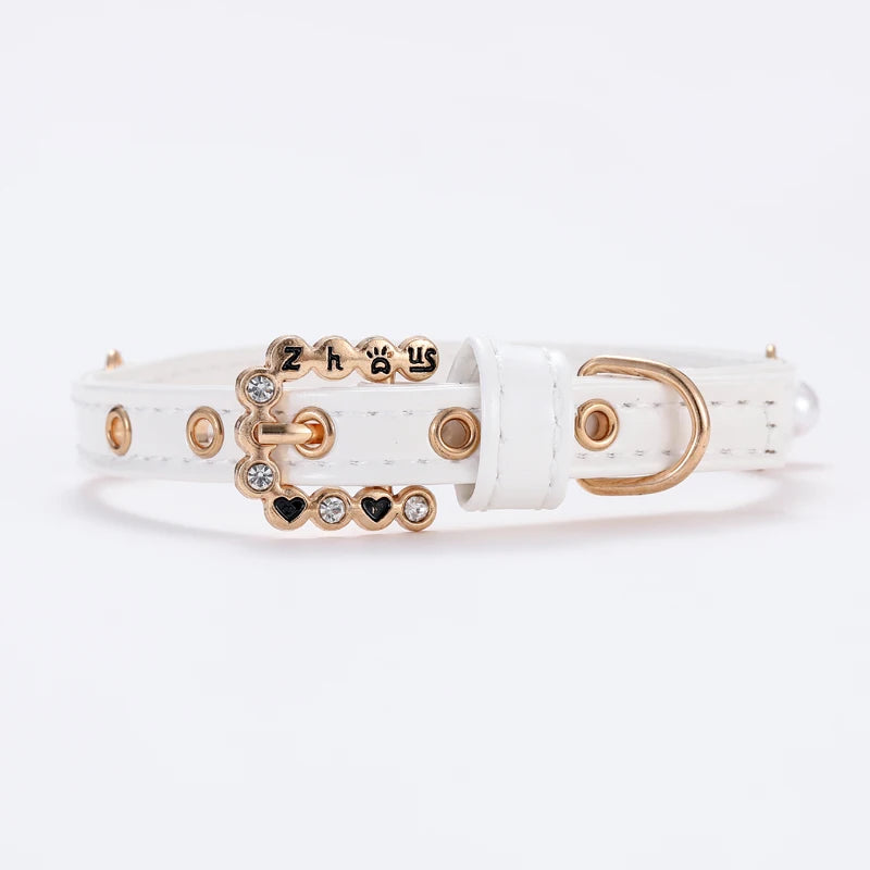 Luxury Cat Puppy Pearl Necklace Rhinestone Collar for Cats Small Dogs Ragdoll Cat Sphynx Necklaces Pet Accessories Collier Chat