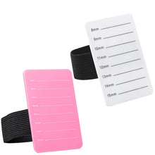 Support pour cils en acrylique, tablette pour extensions de cils avec bande de fixation 7-14 mm/8-15 mm, plaque à main pour maquillage en salon