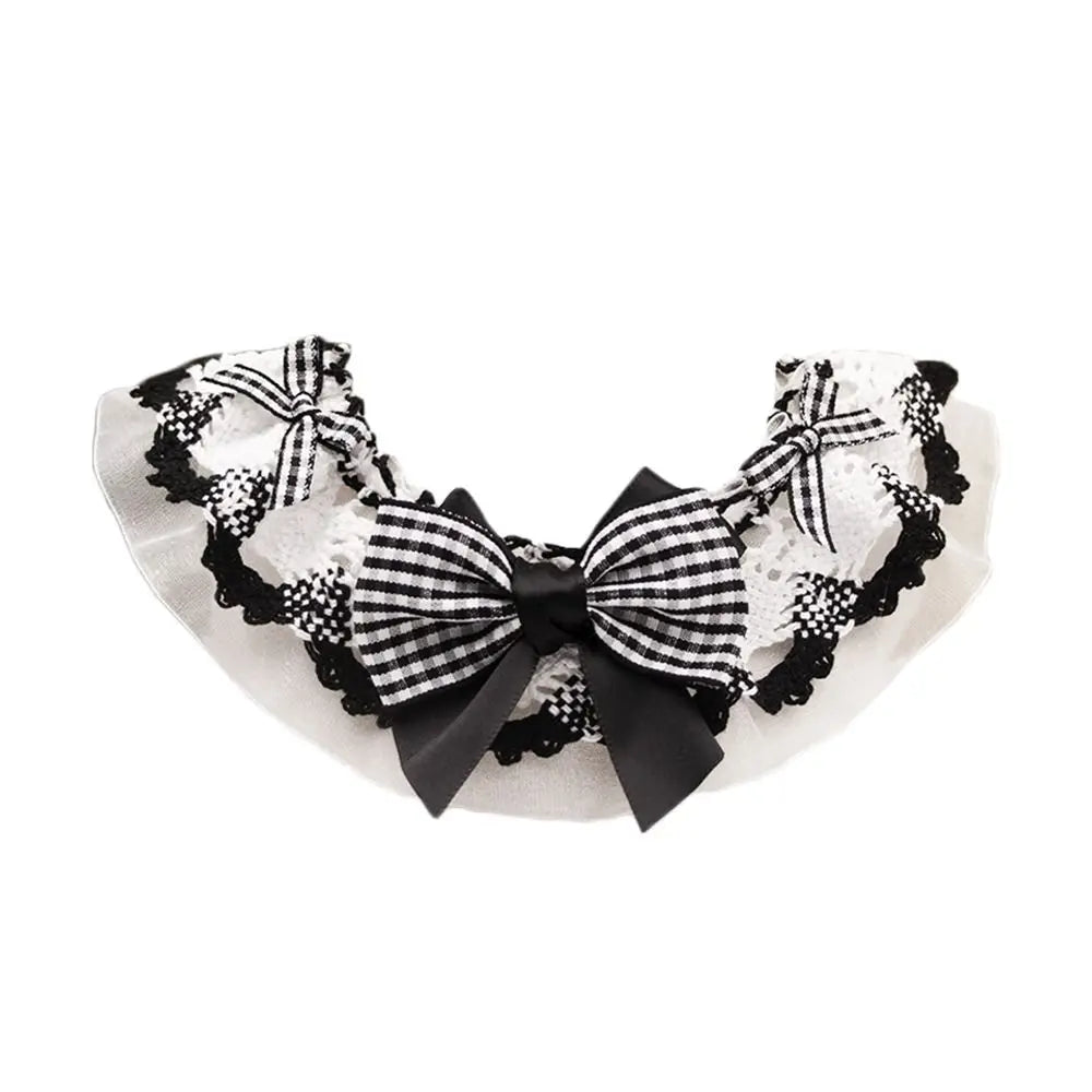 Cute Spring Summer Pet Water Scarf Bowknot Lace Trim Cat Scarf Breathable Princess Small Dog Scarf for Small Dog
