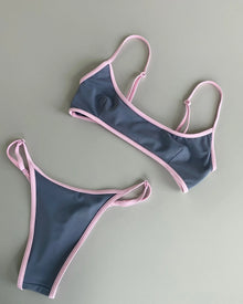 Wavecho Womens Two Piece Bikini Set Chain Detail Beachwear