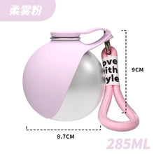 Portable Dog Water Bottle, 304 Stainless Steel Pet Drinking Bottle with Hook & Leak Proof Ball Valve for Walking Travel