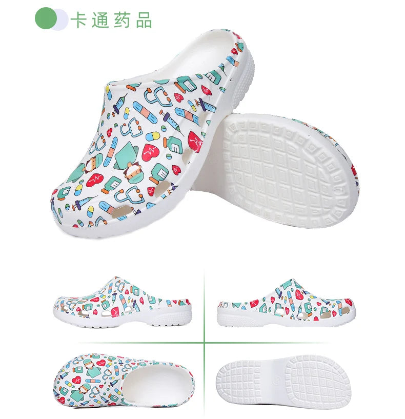 Medical Scrub Clogs Nurse Garden Shoes Arch Support House Slippers Sandals Breathable Slip On Indoor Outdoor Doctor Clogs X03