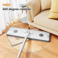 Joybos 360 Spin Mop 33cm Bucket Set Hand-Free Flat Barrel Washing and Squeeze With Scraper Floor Cleaning For Home Wet Dry Mops