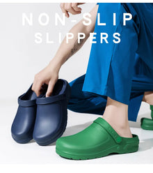 Non-Slip Closed-Toe Operating Room Slippers, Medical Closed-Toe Slippers, Hospital Clogs, Surgical Shoes for Departments, Dual-Use