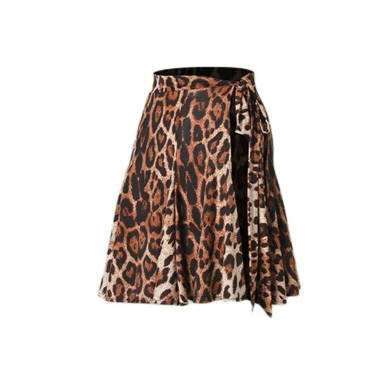 Black Leopard Wrap Latin Dance Skirt For Women Ballroom